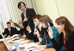 Голосование по вопросам повестки III Съезда Российского союза молодых ученых, фотограф – Дмитрий Хлынов