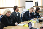 Участники дискуссионного подиума "Бизнес, ВУЗы и инновации в Республике Хакасия"
