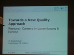 Доклад о развитии карьеры молодого ученого в Люксембурге и Европе
